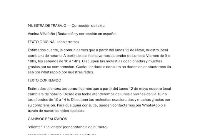 corregire y mejorare tus textos en espanol